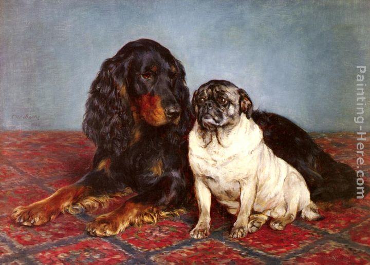 Otto Bache A Spaniel And A Pug
